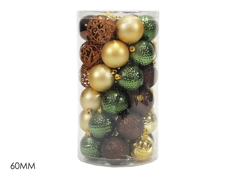 SET 37 PALLE 60MM VERDE / ORO/MARRONE