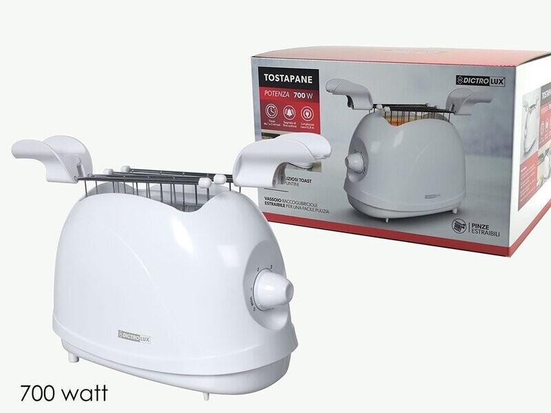 TOSTAPANE 700W C/PINZE BIANCO