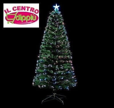 ALBERO NATALE  180CM CON 5LED STELLE MULTICOLOR FIBRE OTTICHE