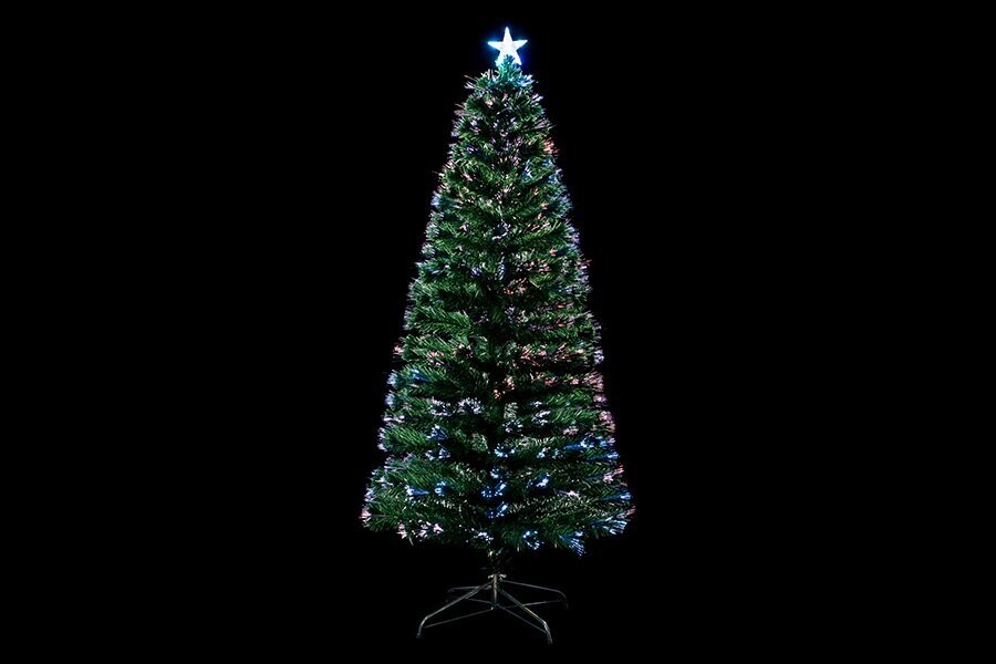 ALBERO NAT. 120CM CON STELLE 5LED MULTICOLOR FIBRE OTTICHE