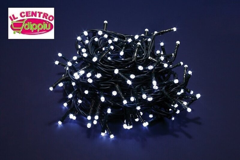 SERIE LUCI 1000 LED MEMORY USO ESTERNO - 8 FUNZIONI - LUCE BIANCO FREDDO