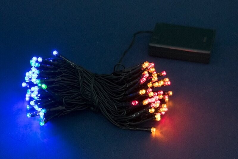 LUCI MINILED 40L A BATTERIA MULTI 4MT CAVO VERDE