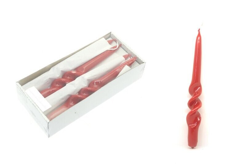 CANDELA TORTIGLIONE ROSSO 23,5X2,2CM