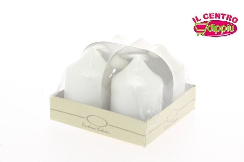 SET 4PZ CANDELA 6X4CM COL BIANCO