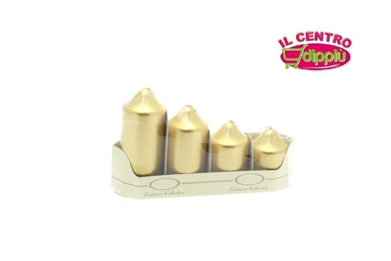 SET 4PZ CANDELA 12/10/8/7X5CM COL ORO