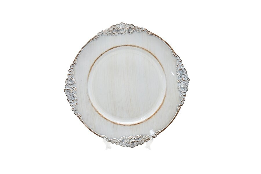 SOTTOPIATTO DEC.D.33CM M.22FS052 BIANCO ANT.