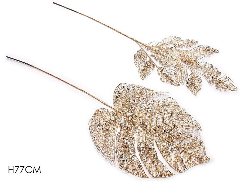 RAMO H77CM C/PAILLETTES ORO 2ASS