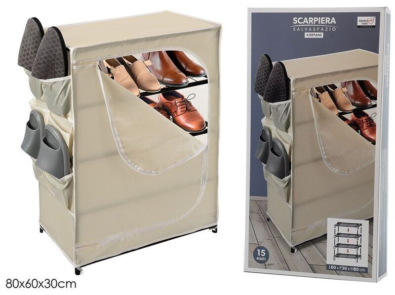 SCARPIERA 4 RIPIANI BEIGE 60X30X80H CM