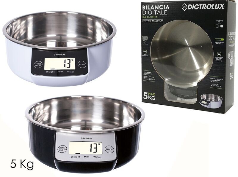 BILANCIA DA CUCINA ELETT. 5KG 2 ASS.