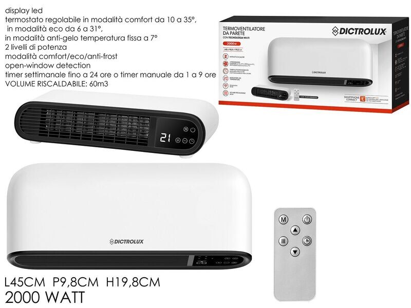 TERMOVENTILATORE CON WIFI CONTROL 2000W TERMOVENTILATORE CON WIFI CONTROL 2000W