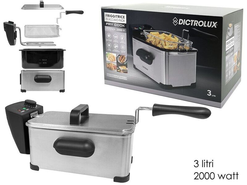 FRIGGITRICE ACCIAIO 3LT 2000W "FRYCOOK"
