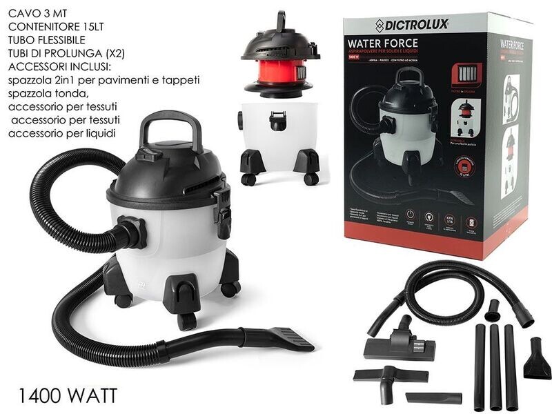 ASPIRAPOLVERE CON FILTRO AD ACQUA 1400W