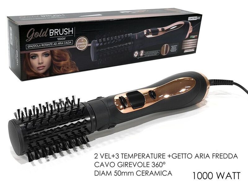 SPAZZOLA ROTANTE  AD ARIA CALDA GOLD BRUSH 1000W
