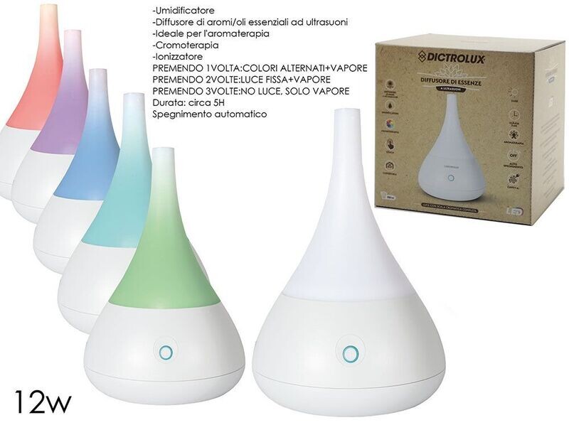 DIFFUSORE AROMA BIANCO 12W 3LED 5IN1