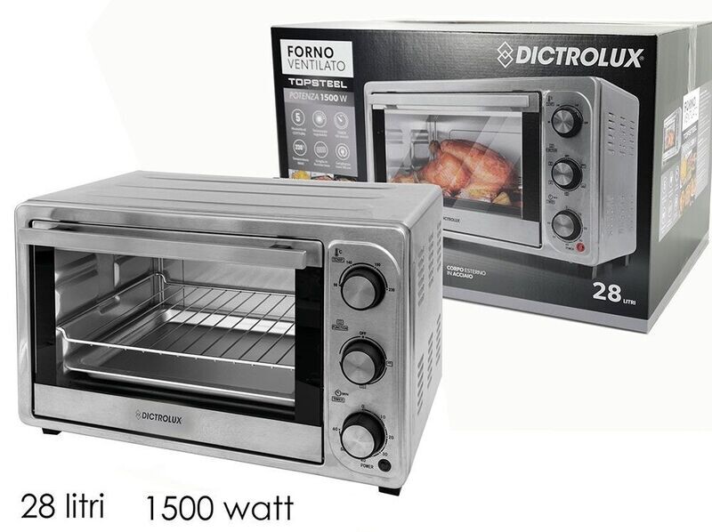 FORNO "TOPSTEEL" 28LT 1500W ACCIAIO VENTILATO