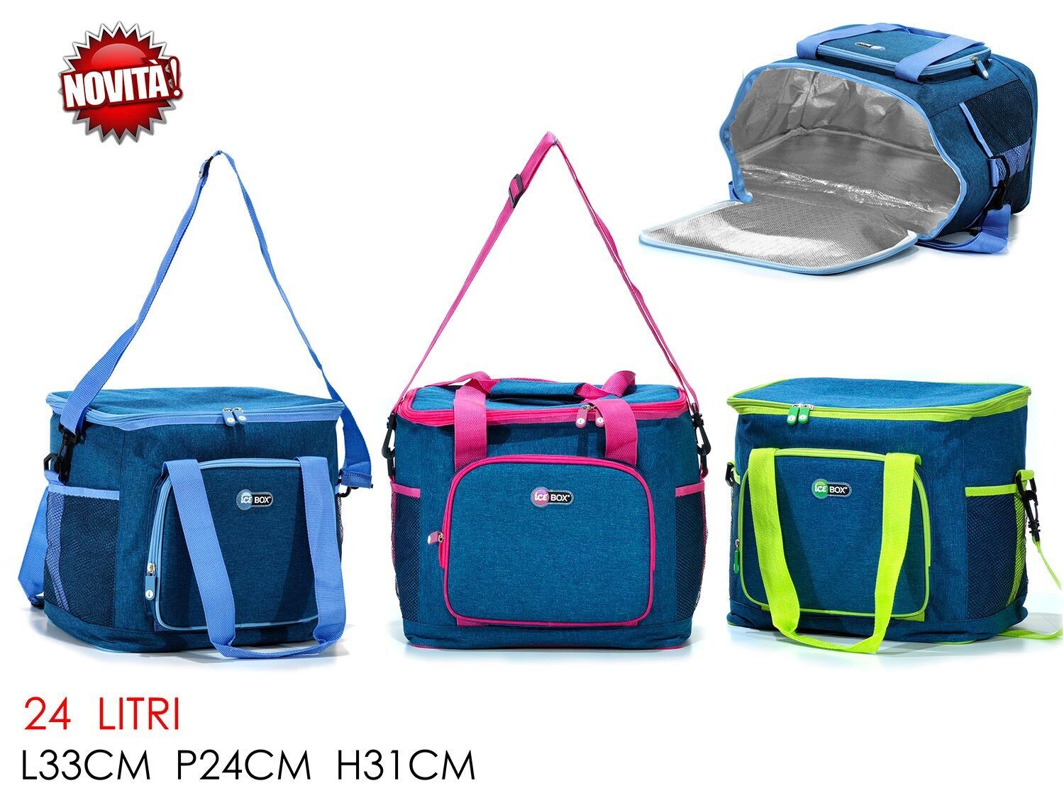 BORSA TERMICA 24LT 33X24X31CM JEANS 3ASS