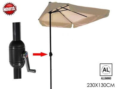 MEZZO OMBRELLONE  ALLUMINIO  2.3X1.3 MT COLORE CAMEL