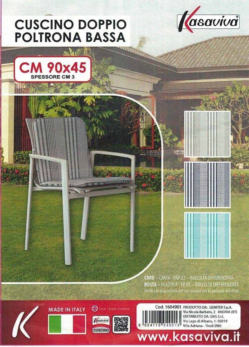 RICAMBIO CUSCINO DOPPIO SEDIA O POLTRONA DA GIARDINO