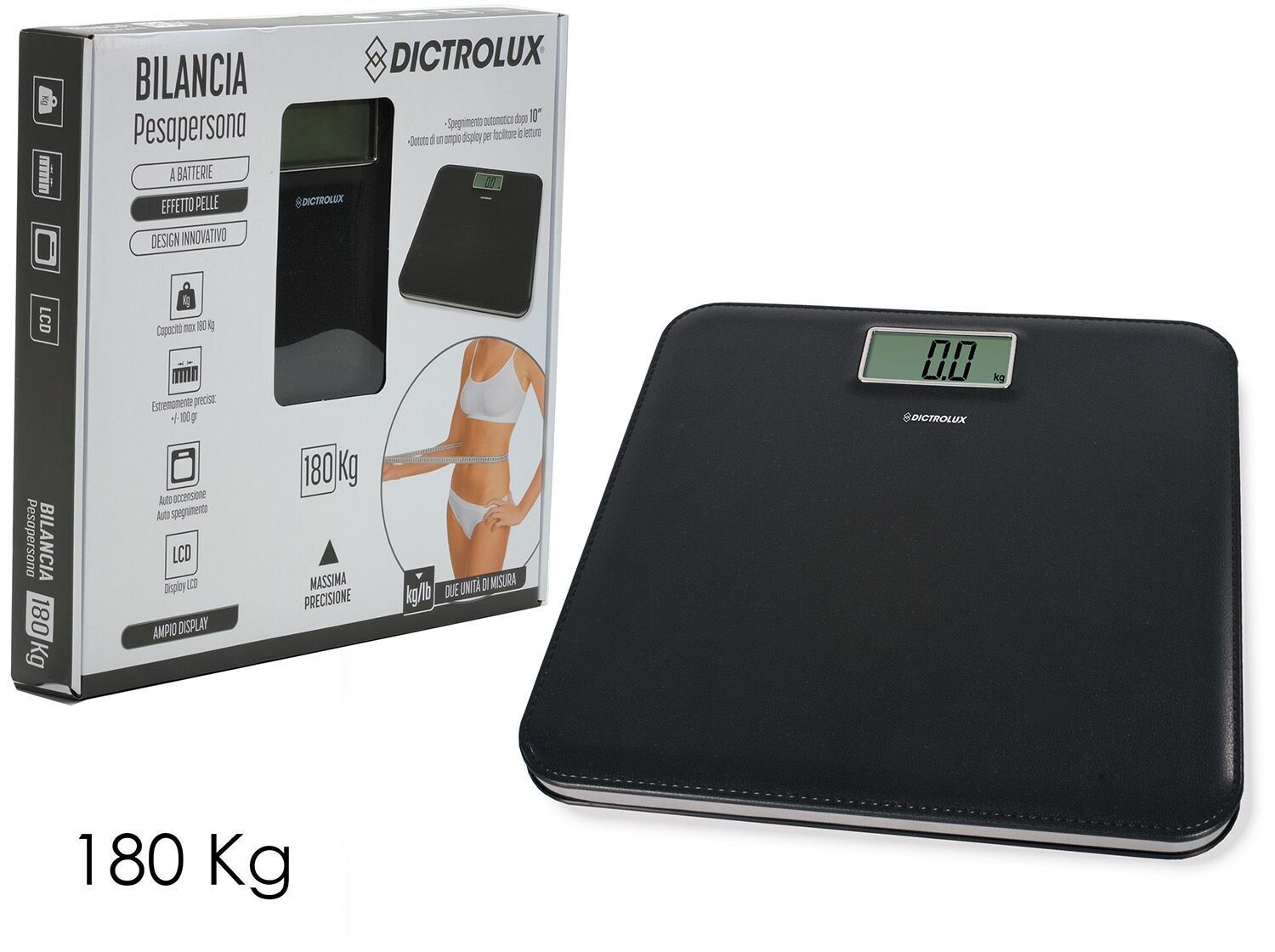 BILANCIA PESAPERS. DIGIT. 180KG NERO