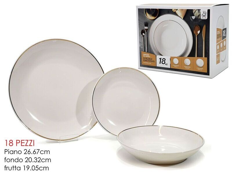 SERVIZIO DA TAV. 18PZ PORC. GOLD CIRCLE