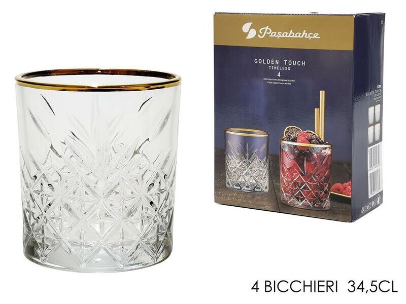 SET 4 BICCHIERI AMBER GOLDEN 34,5CL