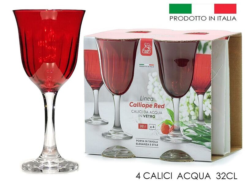 SET 4 CALICI ACQUA 32 CL ROSSO