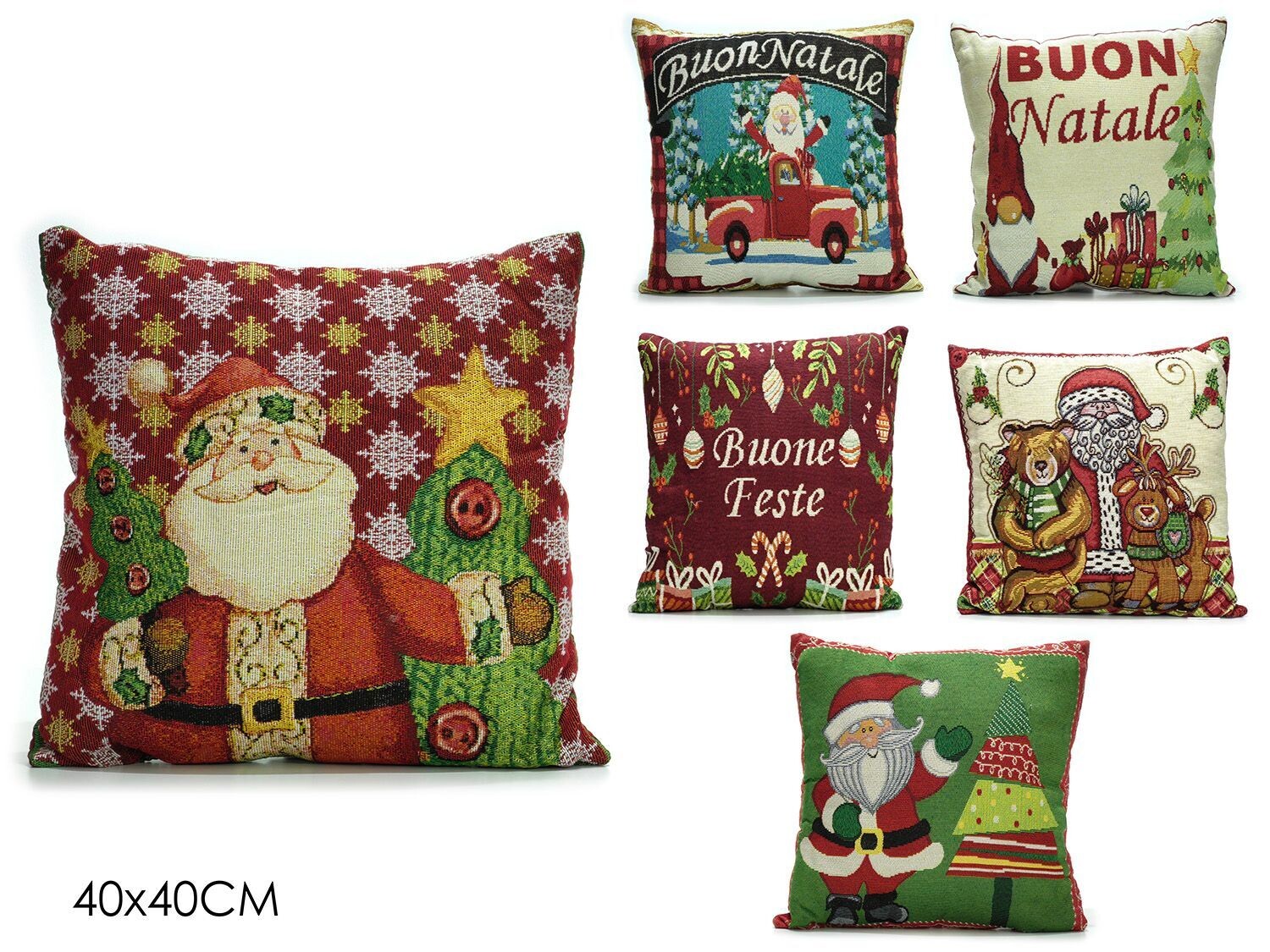 CUSCINO NATALE  GOBELIN 40X40CM 6ASS