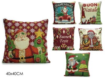 CUSCINO NATALE  GOBELIN 40X40CM 6ASS