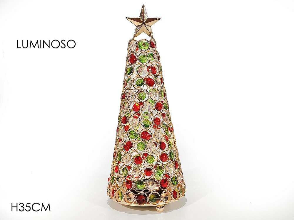 ALBERO CON 20LED CON PIETRE MULTICOLOR H35cm