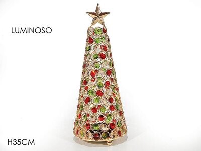 ALBERO CON 20LED CON PIETRE MULTICOLOR H35cm