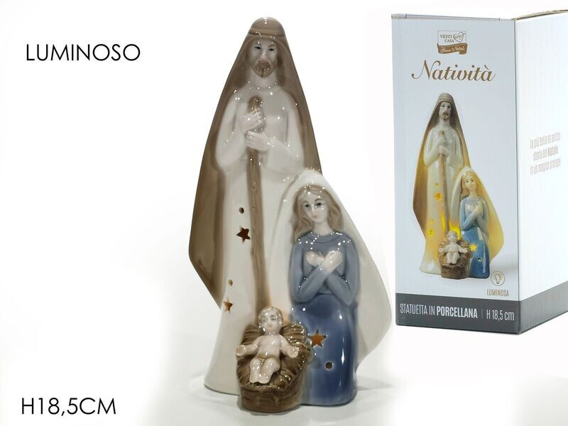 NATIVITA' CON STELLE CON LUCE H 18.5cm