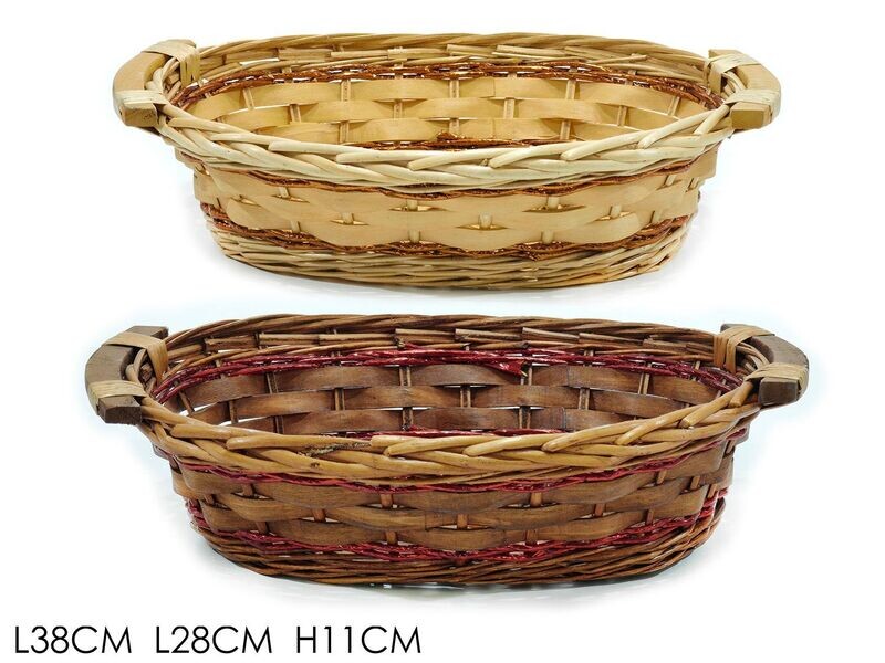 CESTA OVALE  38X28 CM 2ASS.