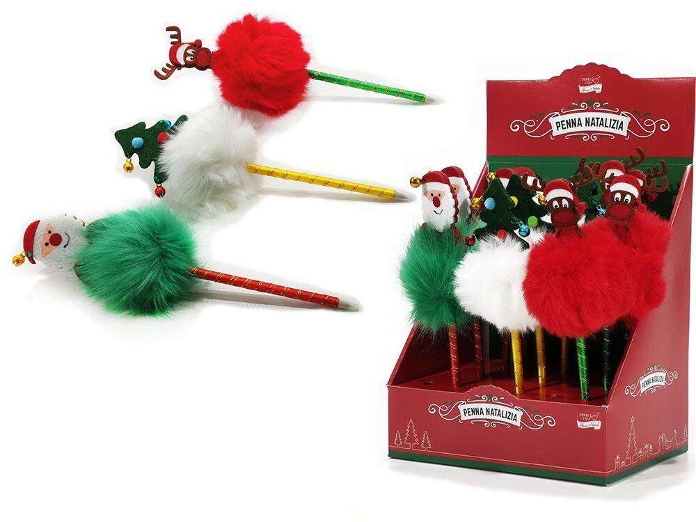 PENNA CON PERSONAGGI NATALE  3 ASS