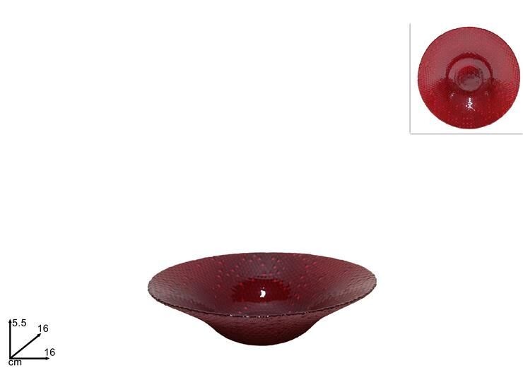 COPPETTA VETRO ROSSO 16CM 3Y16555/RED PAINT