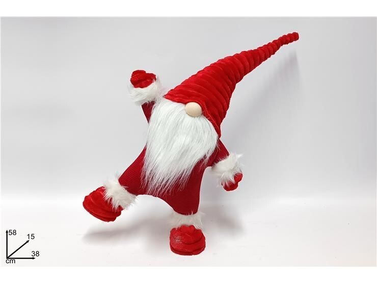 GNOMO DI NATALE SU UNA GAMBA 58 CM ROSSO ZMFX23439