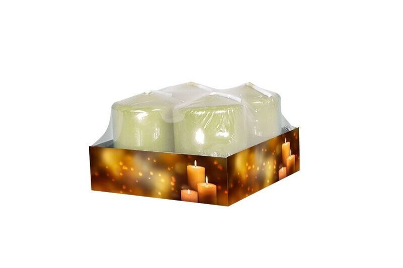SET 4 CANDELE CILINDRO  DIAM. 3.9X5CM PANNA