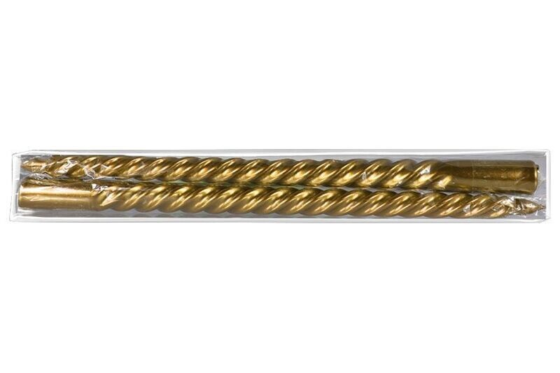 SET 2 CANDELE TORCIGLIONE 30CM ORO