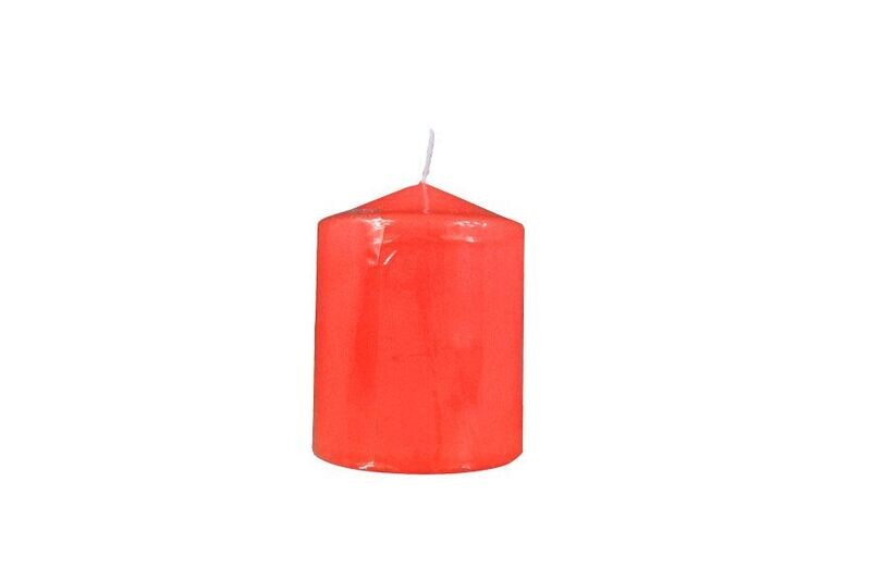 CANDELA CILINDRO DIAM.7.5XH.10CM ROSSO LACCATO