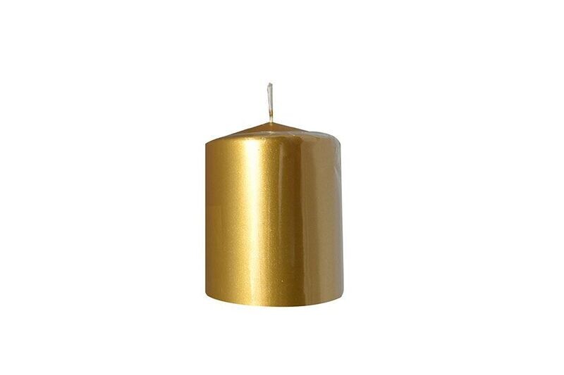 CANDELA CILINDRO DIAM. 7.5XH.10CM ORO