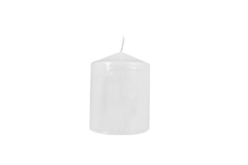 CANDELA CILINDRO DIAM.7.5XH.10CM BIANCO