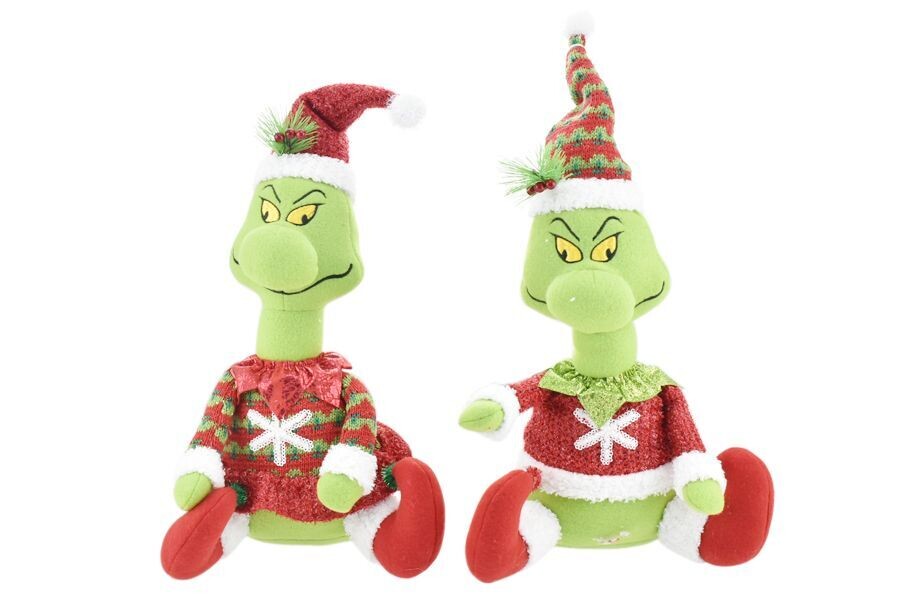 PERSONAGGIO NATALIZIO IL GRINCH 2ASS 33CM VERDE