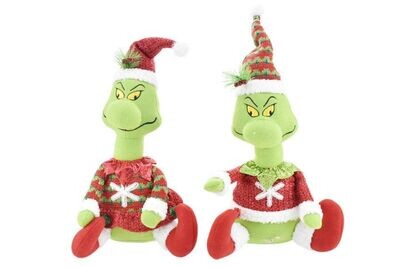 PERSONAGGIO NATALIZIO IL GRINCH 2ASS 33CM VERDE