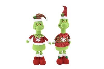 PERSONAGGIO NATALIZIO IL GRINCH 51CM VERDE 2ASS