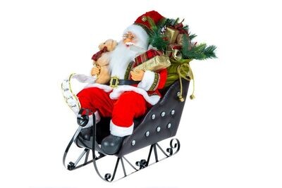 BABBO NATALE CON SLITTA 60CM
