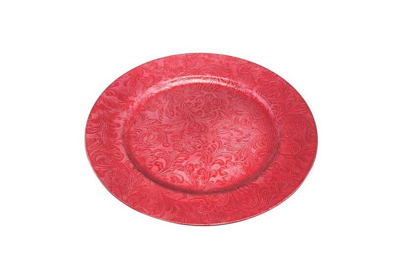 SOTTOPIATTO DECORATO D.33CM M.FS6018-O ROSSO