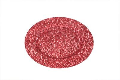 SOTTOPIATTO DECORATO D.33CM M.23FS024 ROSSO