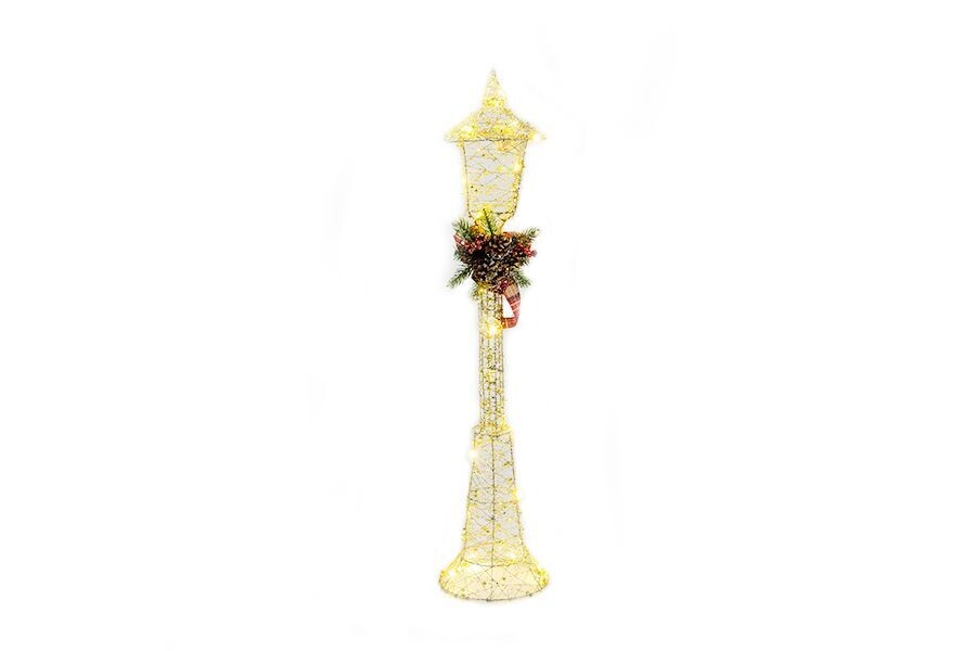 LAMPIONE IN METALLO CON 20 LED B.CALDO 90CM ORO