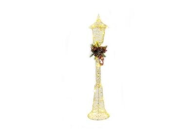 LAMPIONE IN METALLO CON 20 LED B.CALDO 90CM ORO