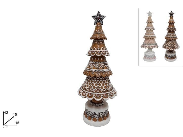 ALBERO DI NATALE 42CM DEC. BISCOTTO 2ASS