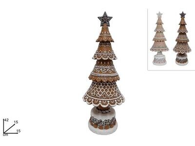 ALBERO DI NATALE 42CM DEC. BISCOTTO 2ASS